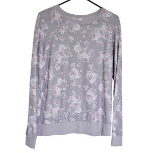 Grayson Threads Gray & Pastel Pink Floral Long Sleeve - Women's M - Dainty